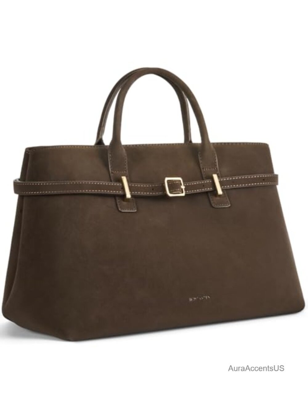 Suede Vegan Leather Top Handle Satchel Tote Bag with Crossbody Strap